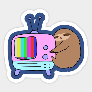 Vintage No Signal TV Sloth Sticker